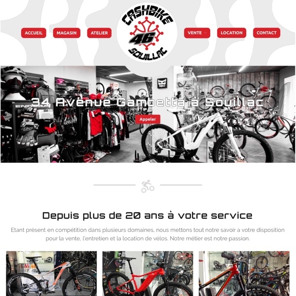 cashbike.fr, un site réalisé par Pixeligo, Agence Web et Photo à Souillac
